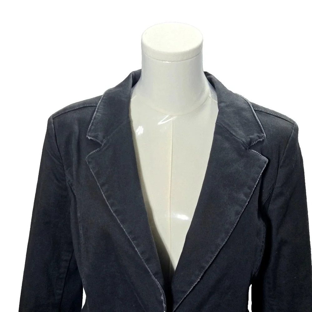 Peyton Jensen Jacket Blazer Womens One Button Gray Size Medium Cropped‎